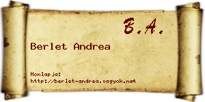 Berlet Andrea névjegykártya